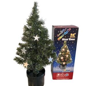 Vintage 2ft Puleo Fiber Optic Star Ornament Christmas Tree Color Changing Lights